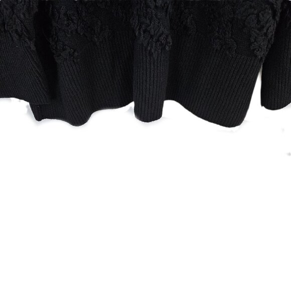 NWT J. Jill Textured Fringe Cardigan Button Front Black Fluffy Cozy 3X - Picture 9 of 13